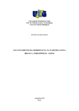 LEVANTAMENTO DA OFIDIOFAUNA NA FAZENDA SANTA