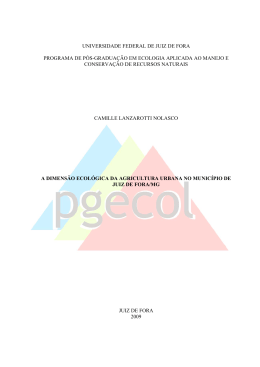 A dimens&atilde;o ecol&oacute;gica da agricultura urbana no munic&iacute;pio de