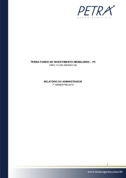 Relatório do Administrador - 1º Semestre 2015