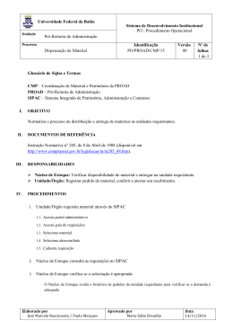Dispensação de Material - Universidade Federal da Bahia