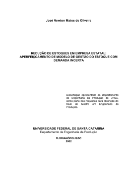 Jos&eacute; Newton Matos de Oliveira REDU&Ccedil;&Atilde;O DE ESTOQUES EM