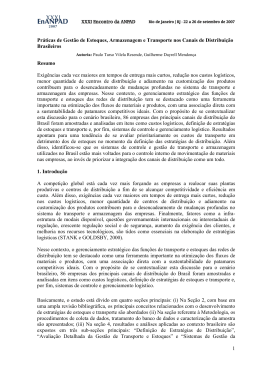 1 Pr&aacute;ticas de Gest&atilde;o de Estoques, Armazenagem e