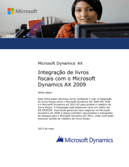 Integra&ccedil;&atilde;o de livros fiscais com o Microsoft Dynamics AX 2009