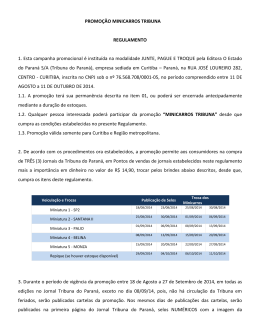 confira o regulamento da promoção - Paraná