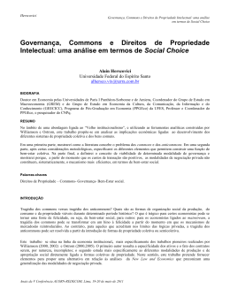 Governan&ccedil;a, Commons e Direitos de Propriedade Intelectual