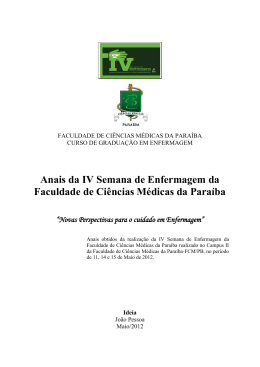 Anais da IV Semana de Enfermagem da Faculdade de Ci&ecirc;ncias