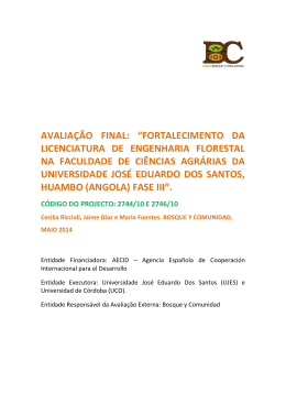 fortalecimento da licenciatura de engenharia florestal na faculdade