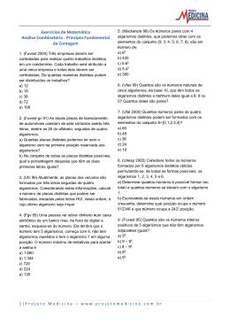 Exercícios de Matemática Análise Combinatória