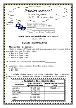 5 ano Vespertino / 23 a 27 fevereiro Prof&ordf;Am&eacute;lia