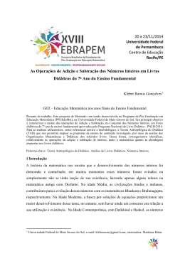 As Opera&ccedil;&otilde;es de Adi&ccedil;&atilde;o e Subtra&ccedil;&atilde;o dos N&uacute;meros Inteiros em