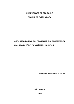 caracteriza&ccedil;&atilde;o do trabalho da enfermagem em laborat&oacute;rio de