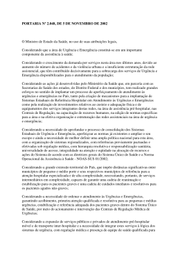 PORTARIA N&ordm; 2.048, DE 5 DE NOVEMBRO DE 2002 O