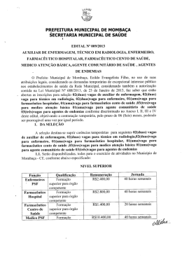 EDITAL No 009/2013 AUXILIAR DE ENFERMAGEM, TECNICO EM