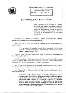 LEI N&deg; 13.902, de 9 de dezembro de 2011.