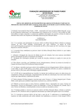 Edital do Programa de Gratuidade Educacional