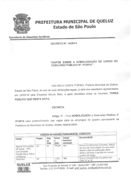 edital de homologação do concurso público