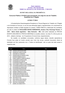 Aviso 17-2014 - 2ª ETAPA - Listagem dos