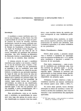 a opção profissional: tendências e implicações para o vestibular