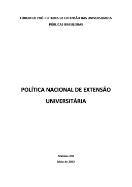 Política Nacional de Extensão Universitária