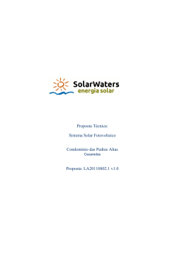 Proposta T&eacute;cnica: Sistema Solar Fotovoltaico Condom&iacute;nio das