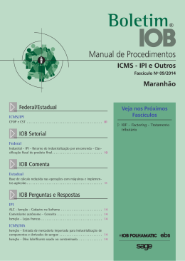 IOB - ICMS/IPI - Maranh&atilde;o - n&ordm; 09/2014