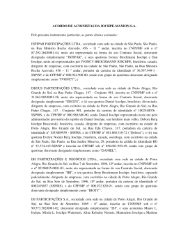 ACORDO DE ACIONISTAS DA IOCHPE
