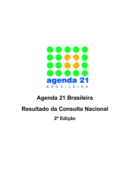 Agenda 21 Brasileira Resultado da Consulta Nacional