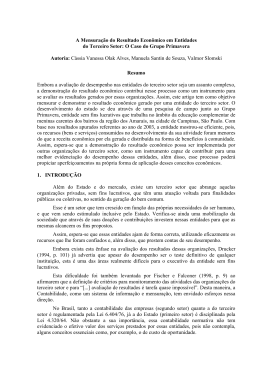 A Mensura&ccedil;&atilde;o do Resultado Econ&ocirc;mico em Entidades do
