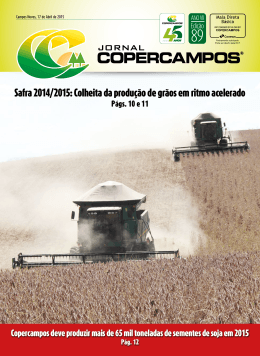 Safra 2014/2015: Colheita da produ&ccedil;&atilde;o de gr&atilde;os