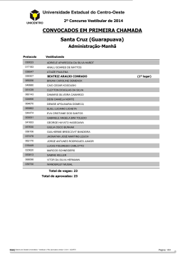 Aprovados no 2&ordm; Vestibular de 2014