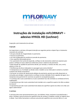 Instruções de instalação mFLORNAVY – adesivo HYKOL HD