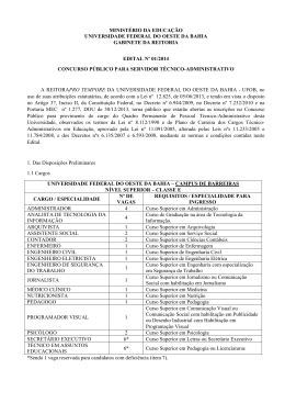 edital - Concursos - Universidade Federal da Bahia