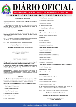 Diário Oficial – Edição 1764 - Prefeitura de Barreiras
