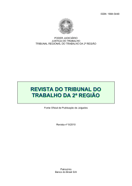 Revista n&ordm; 5/2010 - Tribunal Regional do Trabalho da 2&ordf; Regi&atilde;o SP