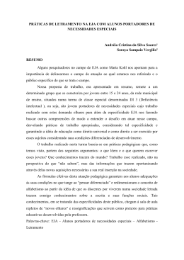 pr&aacute;ticas de letramento na eja com alunos portadores de