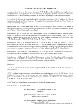 PROVIMENTO N&ordm; 139/CGJ/2005 - Tribunal de Justi&ccedil;a de Minas Gerais
