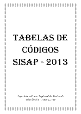 Tabelas de Códigos SISAP - Superintendência Regional de Ensino