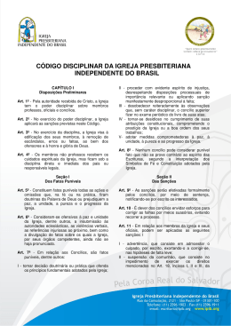 código disciplinar da igreja presbiteriana independente do brasil