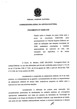 Provimento nº 03/2008 - Tribunal Regional Eleitoral de Alagoas