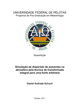 Simula&ccedil;&atilde;o de dispers&atilde;o de poluentes com - Guaiaca