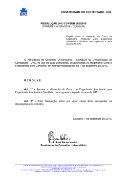 Resolu&ccedil;&atilde;o UnC-CONSUN 085/2010 Altera&ccedil;&atilde;o Curso Eng