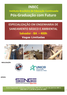 ENGENHARIA DE SANEAMENTO B&Aacute;SICO E
