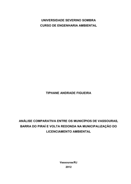 an&aacute;lise comparativa entre os munic&iacute;pios de