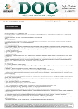 Atos do Executivo - Prefeitura de Contagem