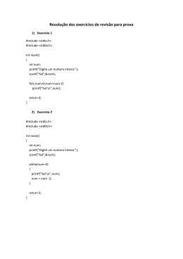 Resolu&ccedil;&atilde;o dos exerc&iacute;cios de revis&atilde;o para prova