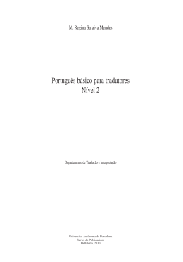 Portugu&ecirc;s b&aacute;sico para tradutores N&iacute;vel 2