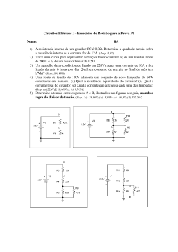 Circuitos Elétricos I – Exercícios de Revisão para a Prova P1 Nome