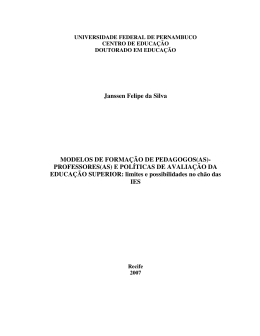 Janssen Felipe da Silva MODELOS DE FORMA&Ccedil;&Atilde;O DE