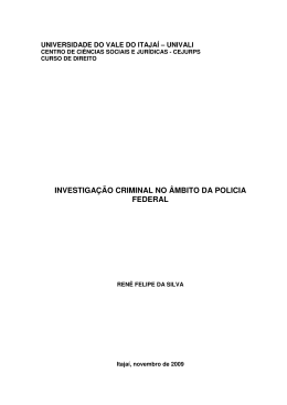 investiga&ccedil;&atilde;o criminal no &acirc;mbito da policia federal