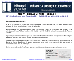 TJ-GO DIÁRIO DA JUSTIÇA ELETRÔNICO - EDIÇÃO 1045